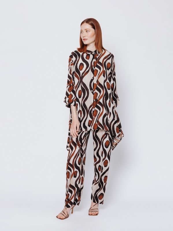 Maxi camicia stampa ETNICA