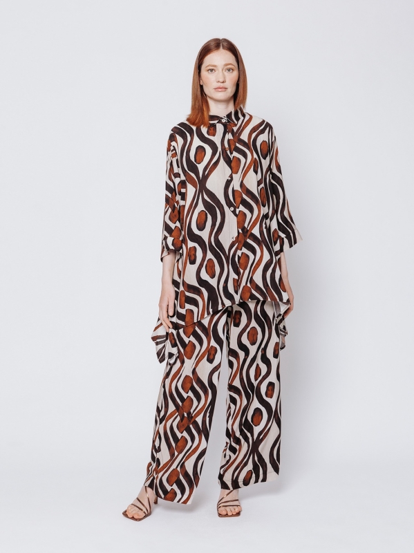 Maxi camicia stampa ETNICA