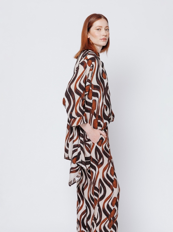 Maxi camicia stampa ETNICA