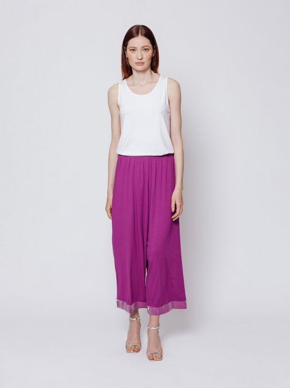 Pantaloni cropped con inserto IRIDESCENTE