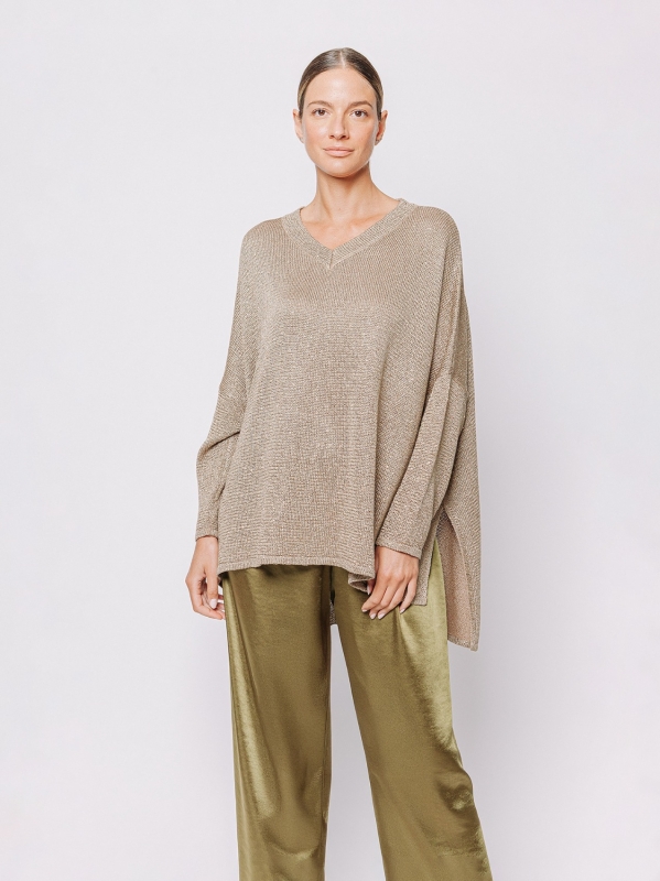 Maglia a scatola con pailletes
