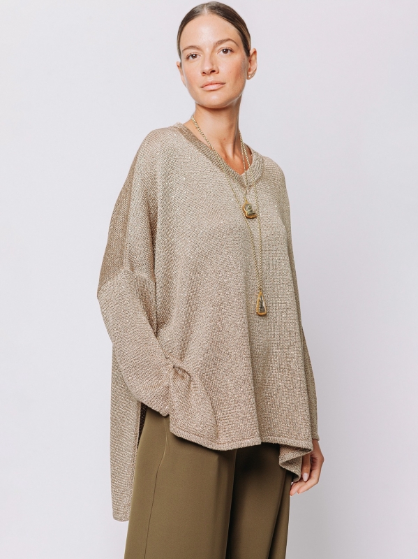 Maglia a scatola con pailletes