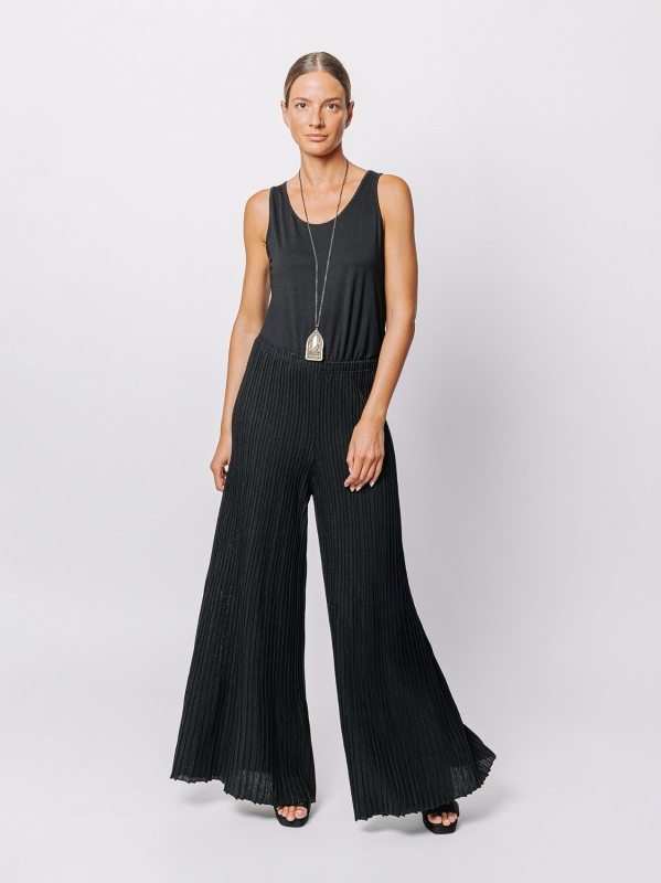Pantaloni in filato misto lana