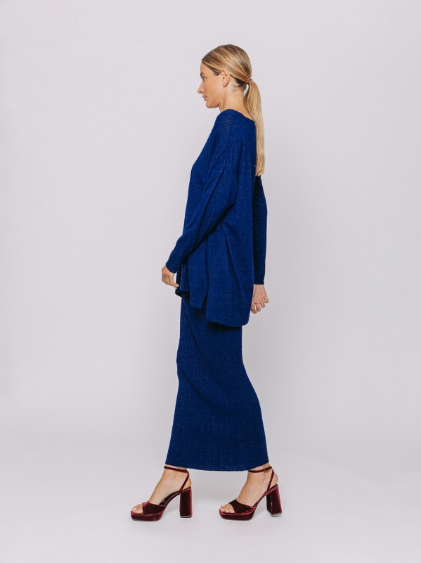 Maglia lunga in lana merino