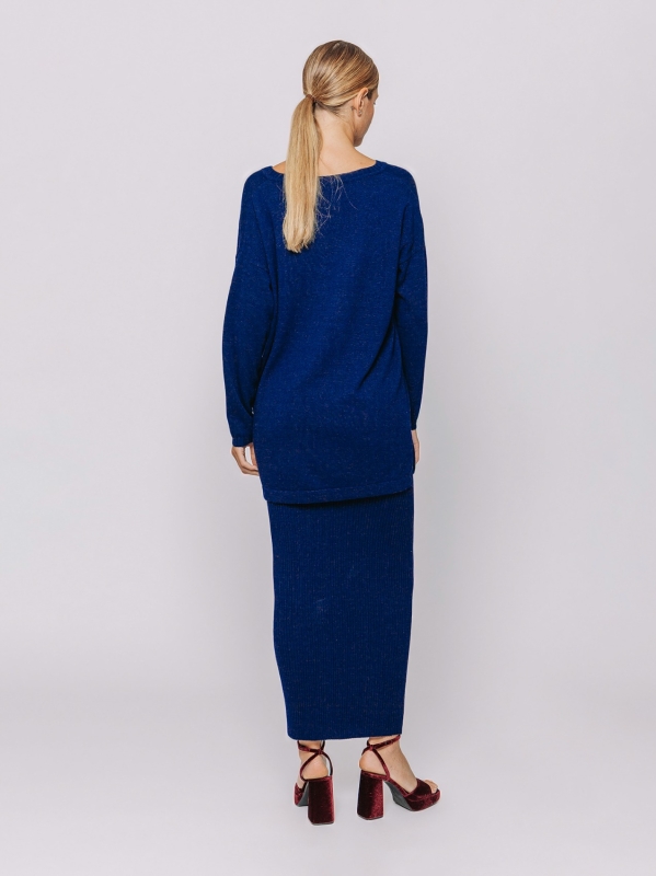 Maglia lunga in lana merino