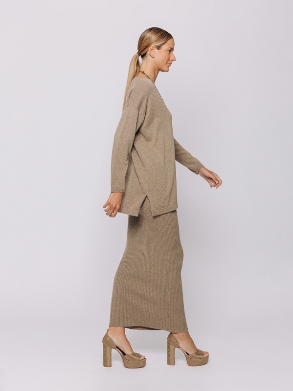 Maglia lunga in lana merino