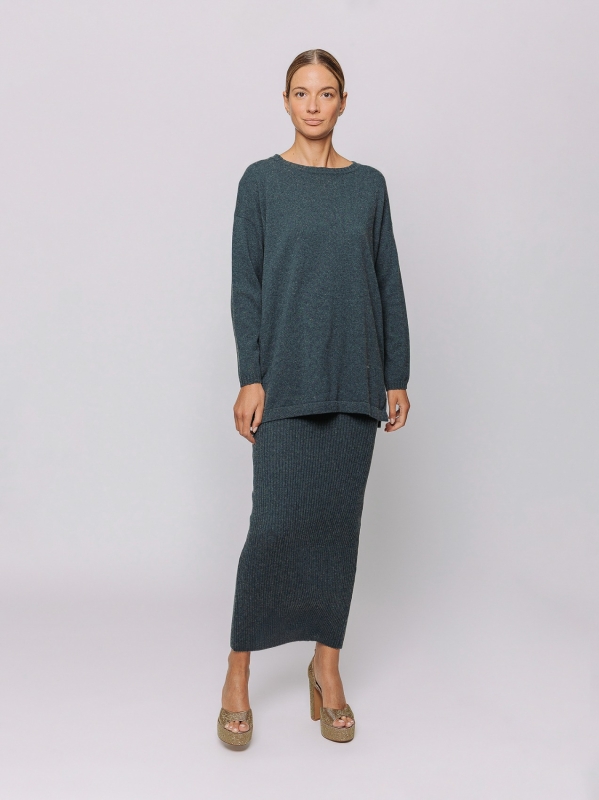 Maglia lunga in lana merino