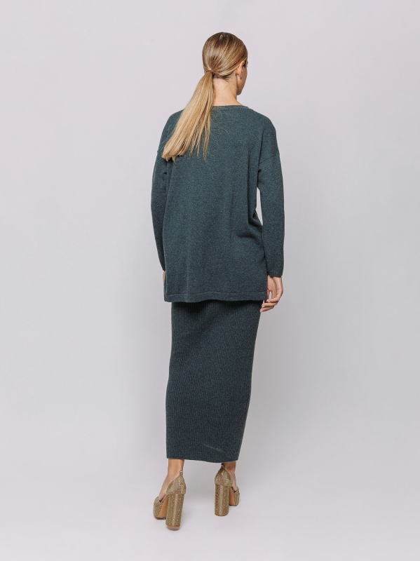 Maglia lunga in lana merino