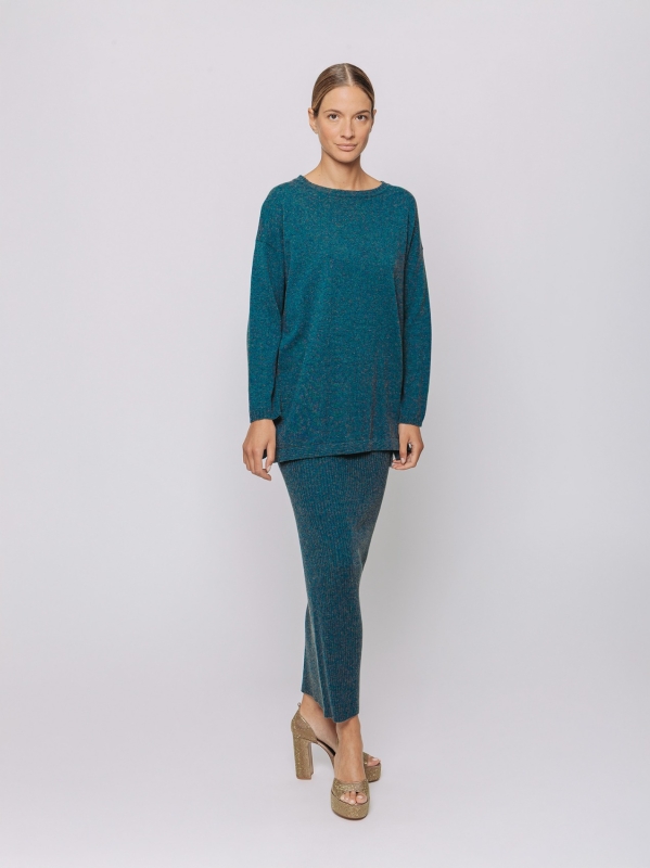 Maglia lunga in lana merino