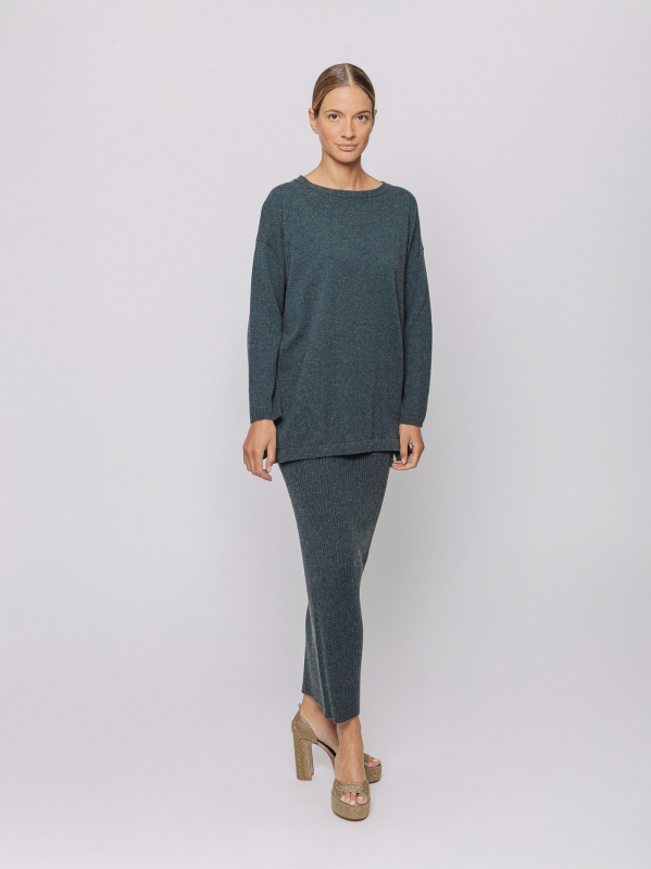 Maglia lunga in lana merino