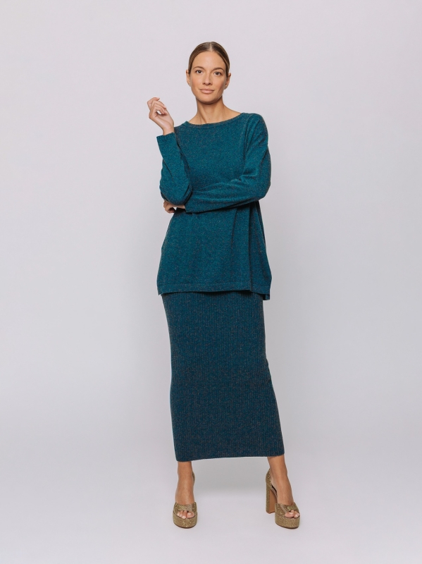Maglia lunga in lana merino