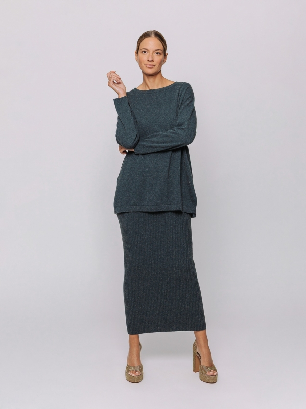 Maglia lunga in lana merino
