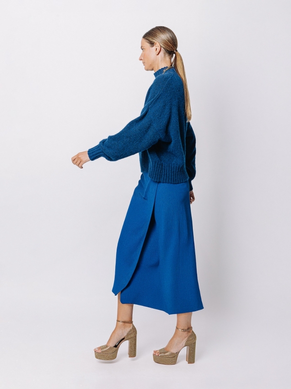 Maglione collo alto in lana merino e alpaca