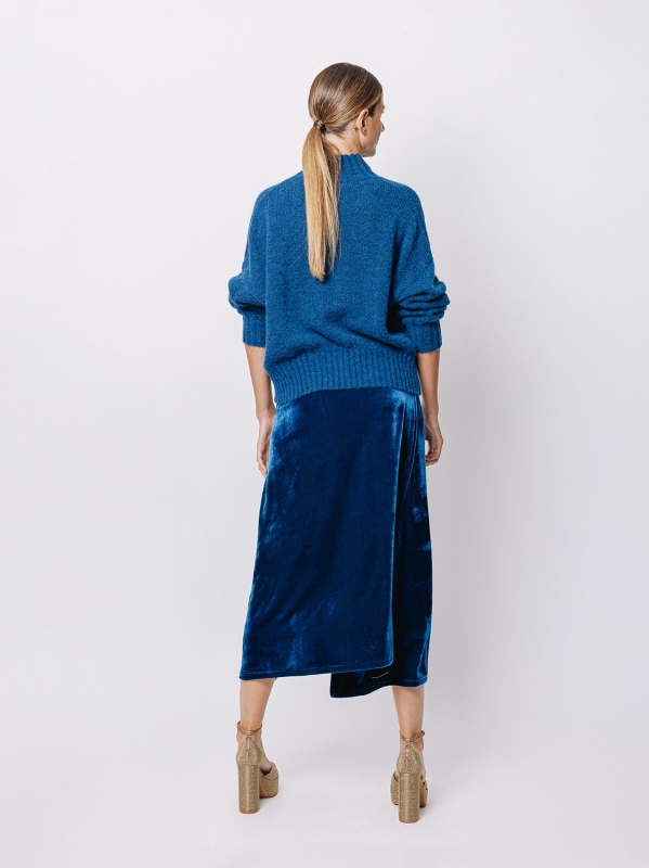 Maglione collo alto in lana merino e alpaca