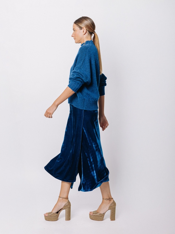 Maglione collo alto in lana merino e alpaca