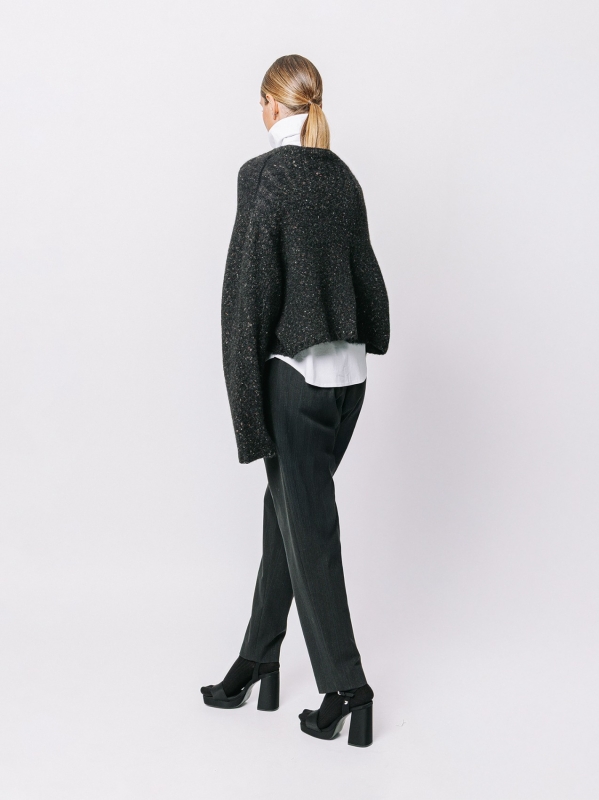 Maglione corto in filato misto alpaca