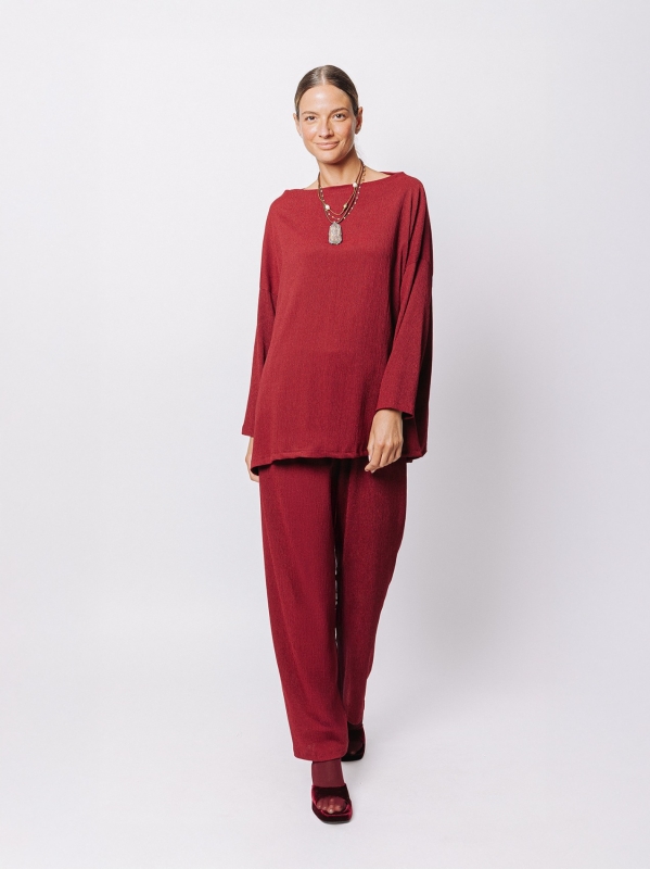 Maxi maglia a scatola in jersey goffrato