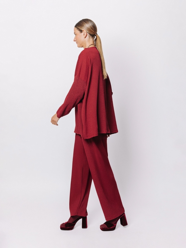 Maxi maglia a scatola in jersey goffrato