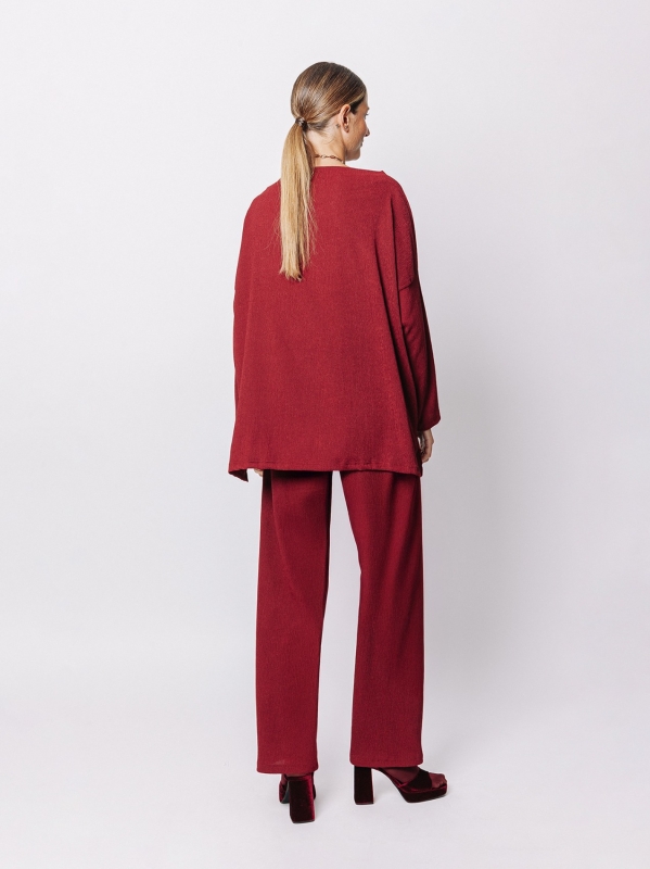 Maxi maglia a scatola in jersey goffrato