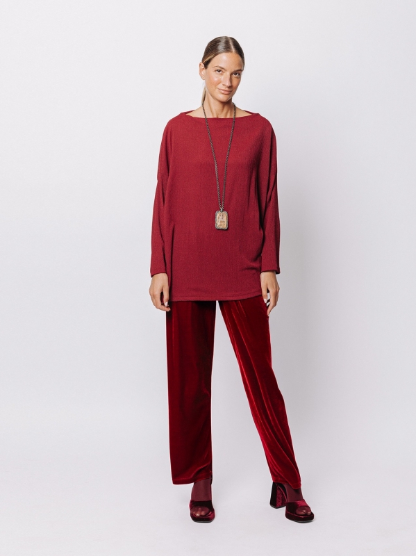 Maxi maglia a scatola in jersey goffrato