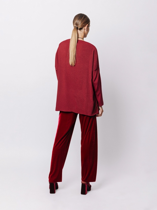 Maxi maglia a scatola in jersey goffrato