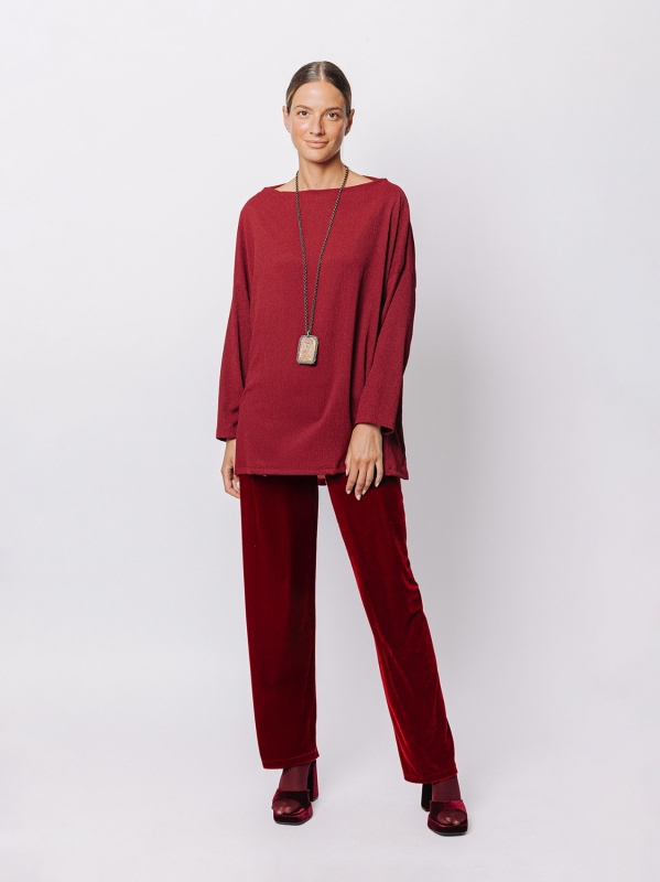 Maxi maglia a scatola in jersey goffrato