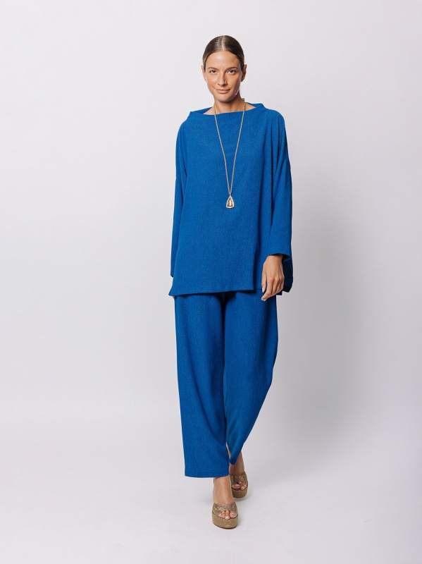 Maxi maglia a scatola in jersey goffrato