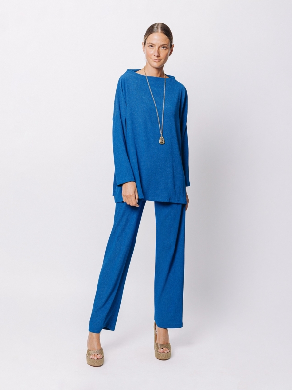 Maxi maglia a scatola in jersey goffrato