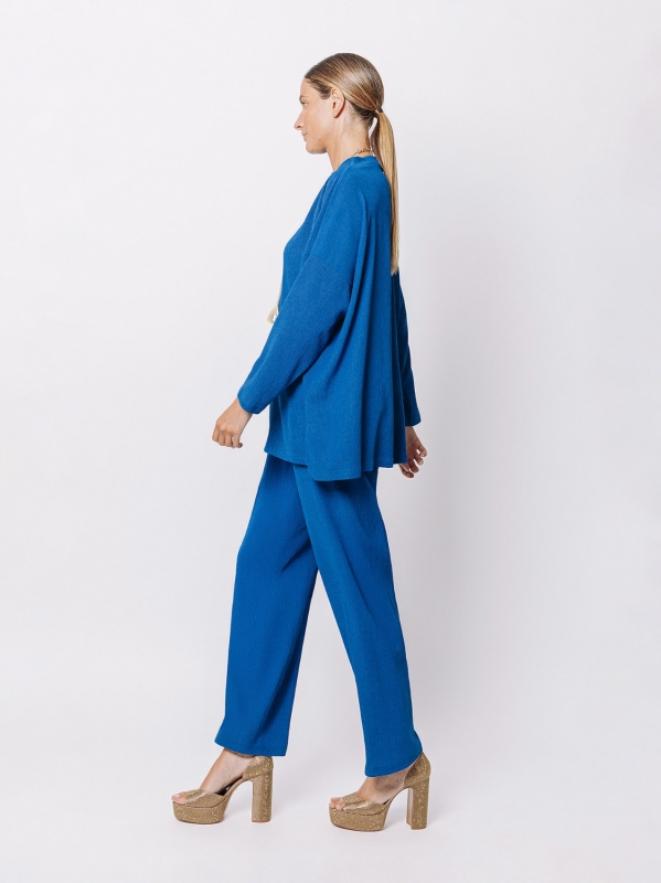 Maxi maglia a scatola in jersey goffrato