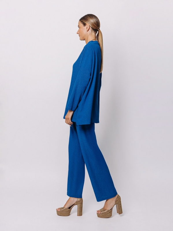 Maxi maglia a scatola in jersey goffrato