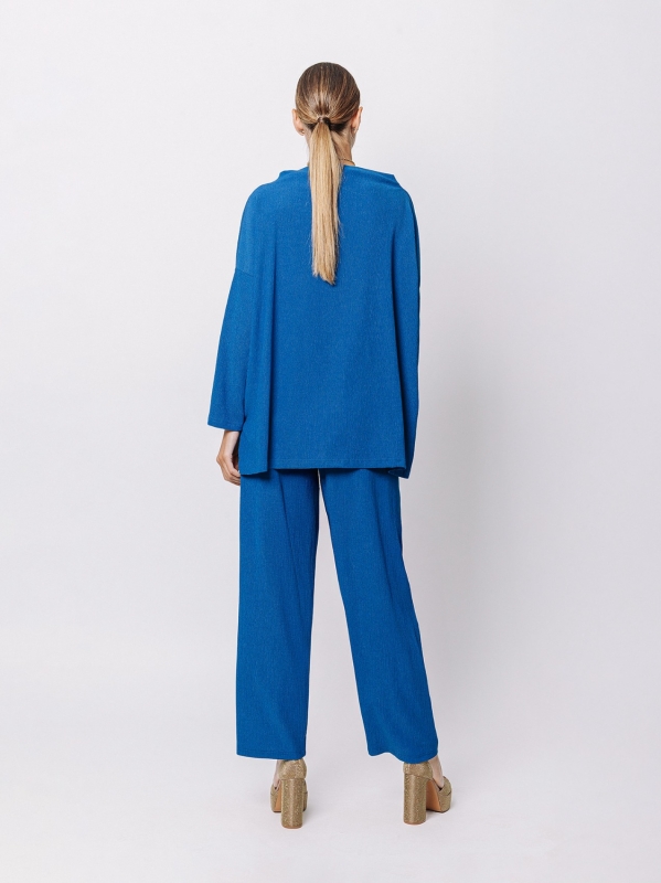 Maxi maglia a scatola in jersey goffrato