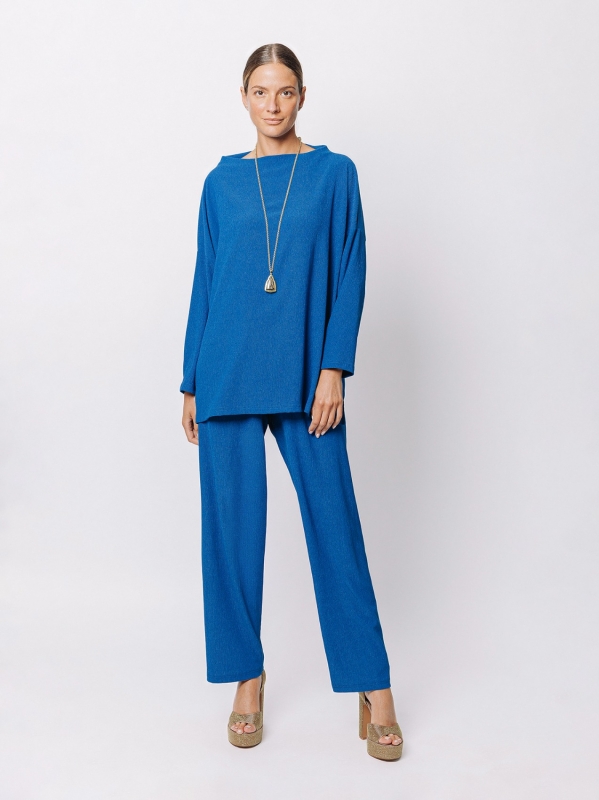 Maxi maglia a scatola in jersey goffrato