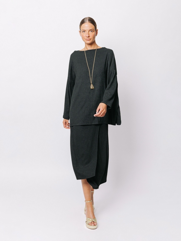 Maxi maglia a scatola in jersey goffrato