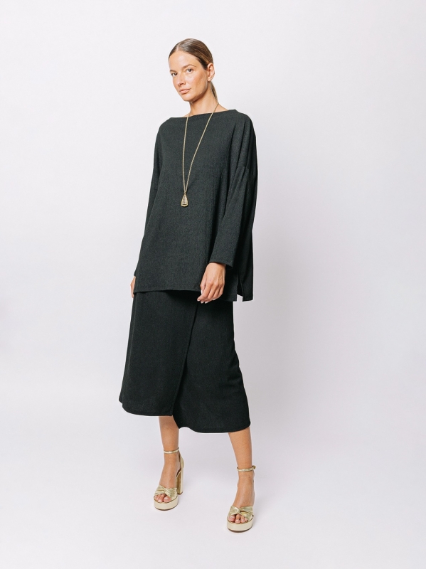 Maxi maglia a scatola in jersey goffrato