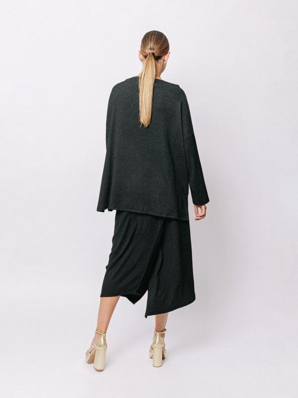 Maxi maglia a scatola in jersey goffrato