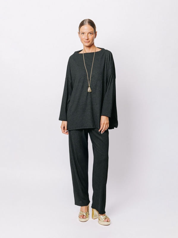 Maxi maglia a scatola in jersey goffrato