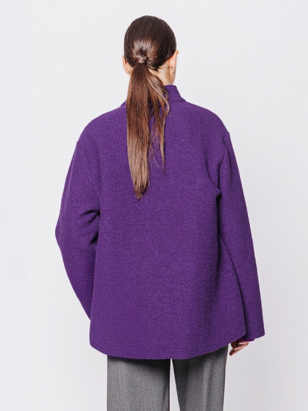 Giacca over in lana cotta