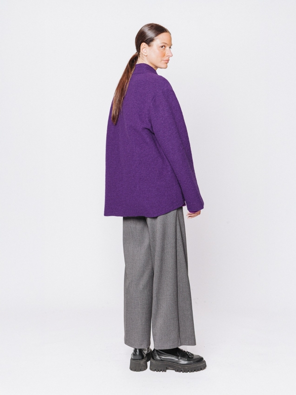 Giacca over in lana cotta