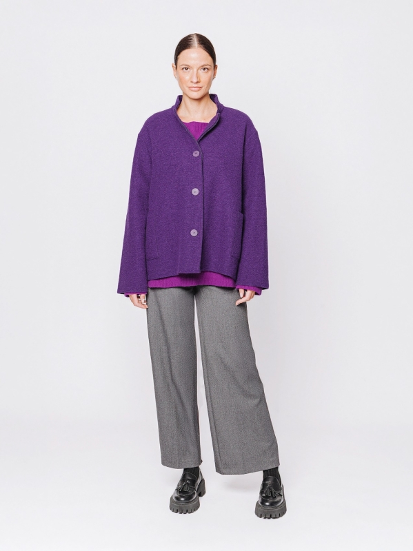 Giacca over in lana cotta