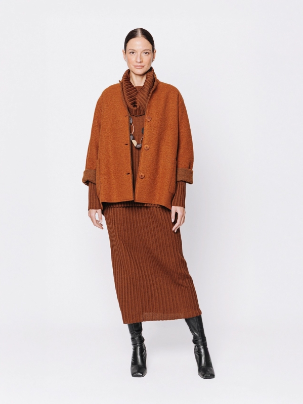 Giacca over in lana cotta