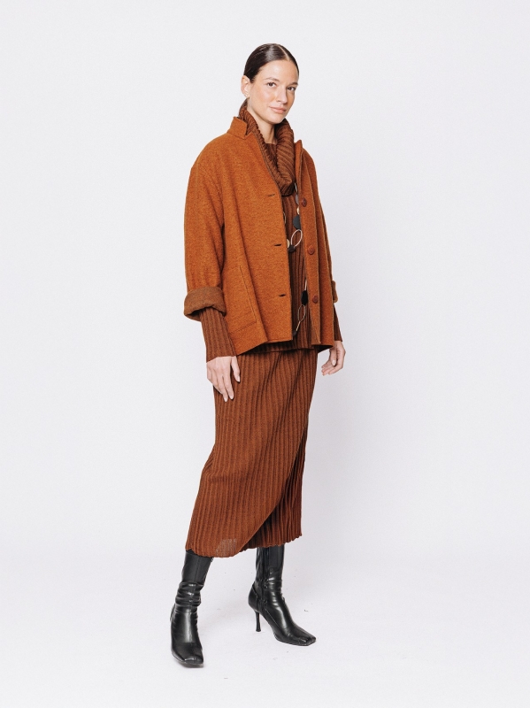 Giacca over in lana cotta