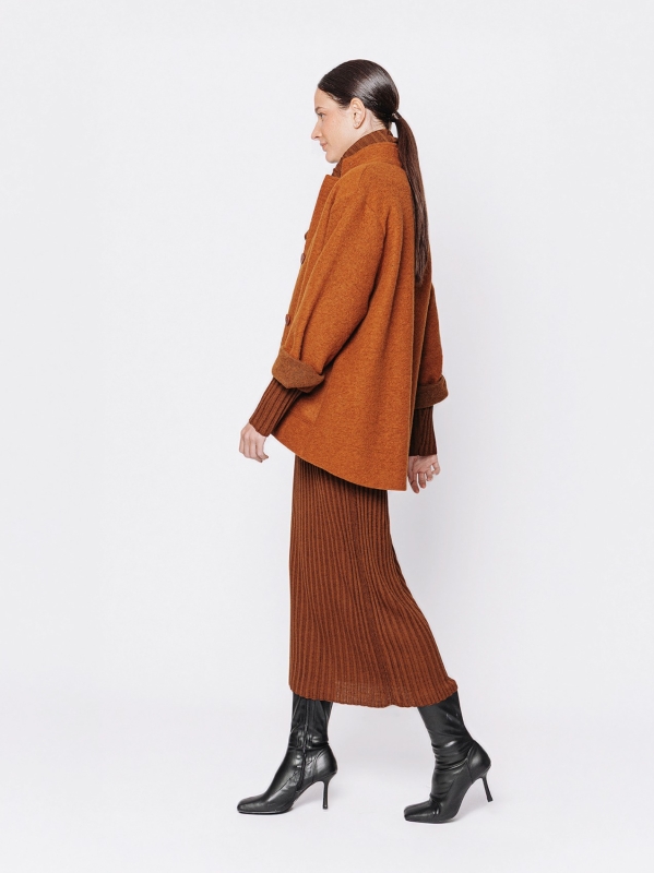 Giacca over in lana cotta