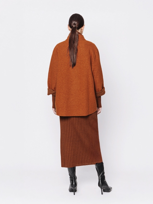 Giacca over in lana cotta