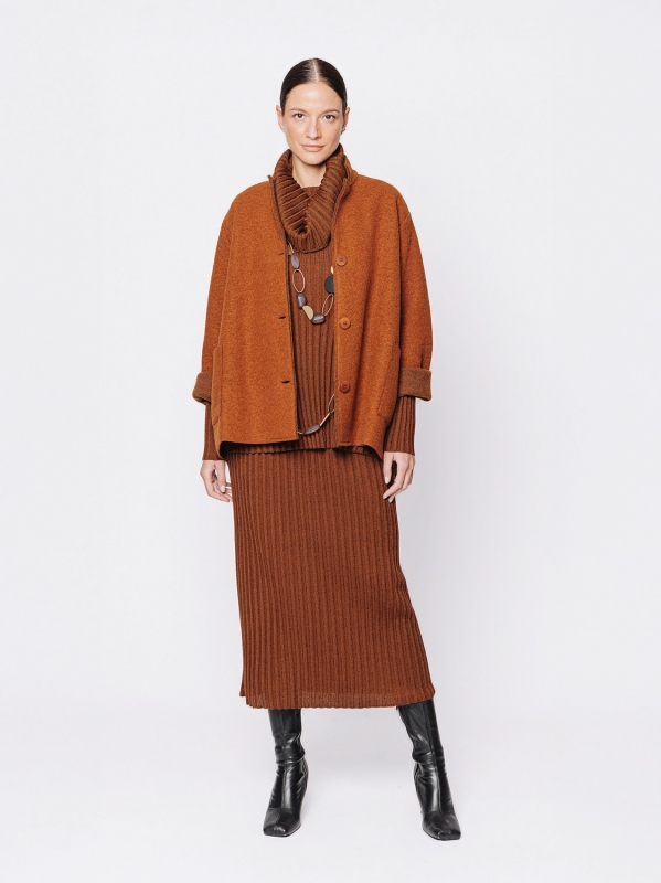 Giacca over in lana cotta