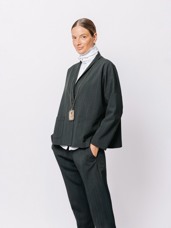 Giacca gessata stretch Midali Toujours