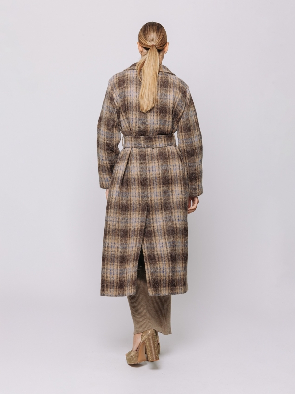 Cappotto lungo a quadri con cintura LIMITED EDITION| Midali Toujours
