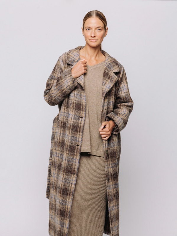 Cappotto lungo a quadri con cintura LIMITED EDITION| Midali Toujours