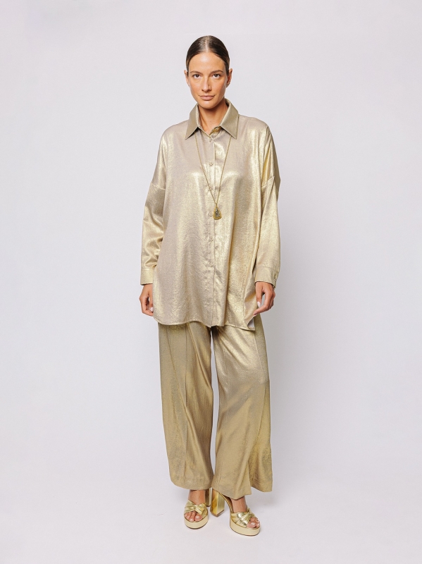Camicia Over Cozyluxe in Gold