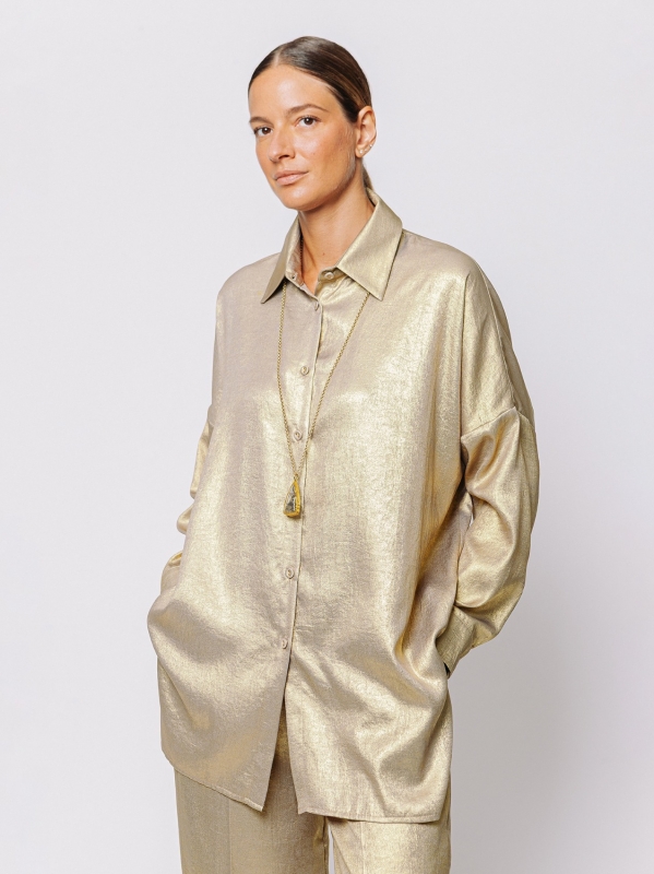 Camicia Over Cozyluxe in Gold