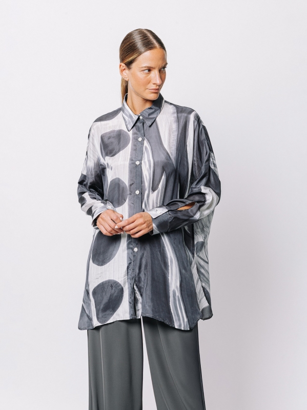 Camicia di seta "Grafite"